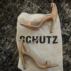 SCHUTZ Beige Ankle Strap Heels